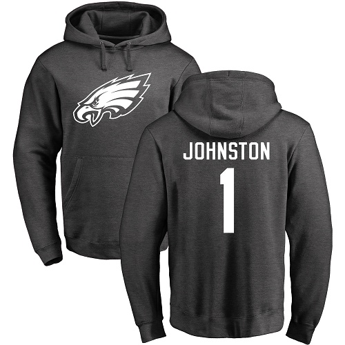 Men Philadelphia Eagles #1 Cameron Johnston Ash One Color NFL Pullover Hoodie Sweatshirts